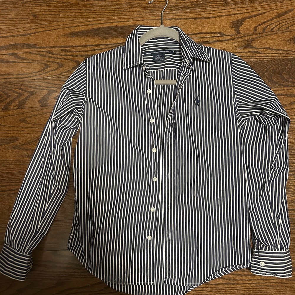 Ralph Lauren Black and White Striped Blouse